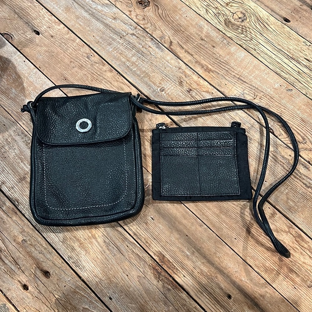 Lamarthe Paris small black cross-body purse with detachable wallet insert